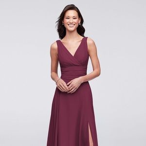 Surplice Tank Long Chiffon Bridesmaid 